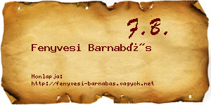 Fenyvesi Barnabás névjegykártya