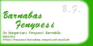 barnabas fenyvesi business card